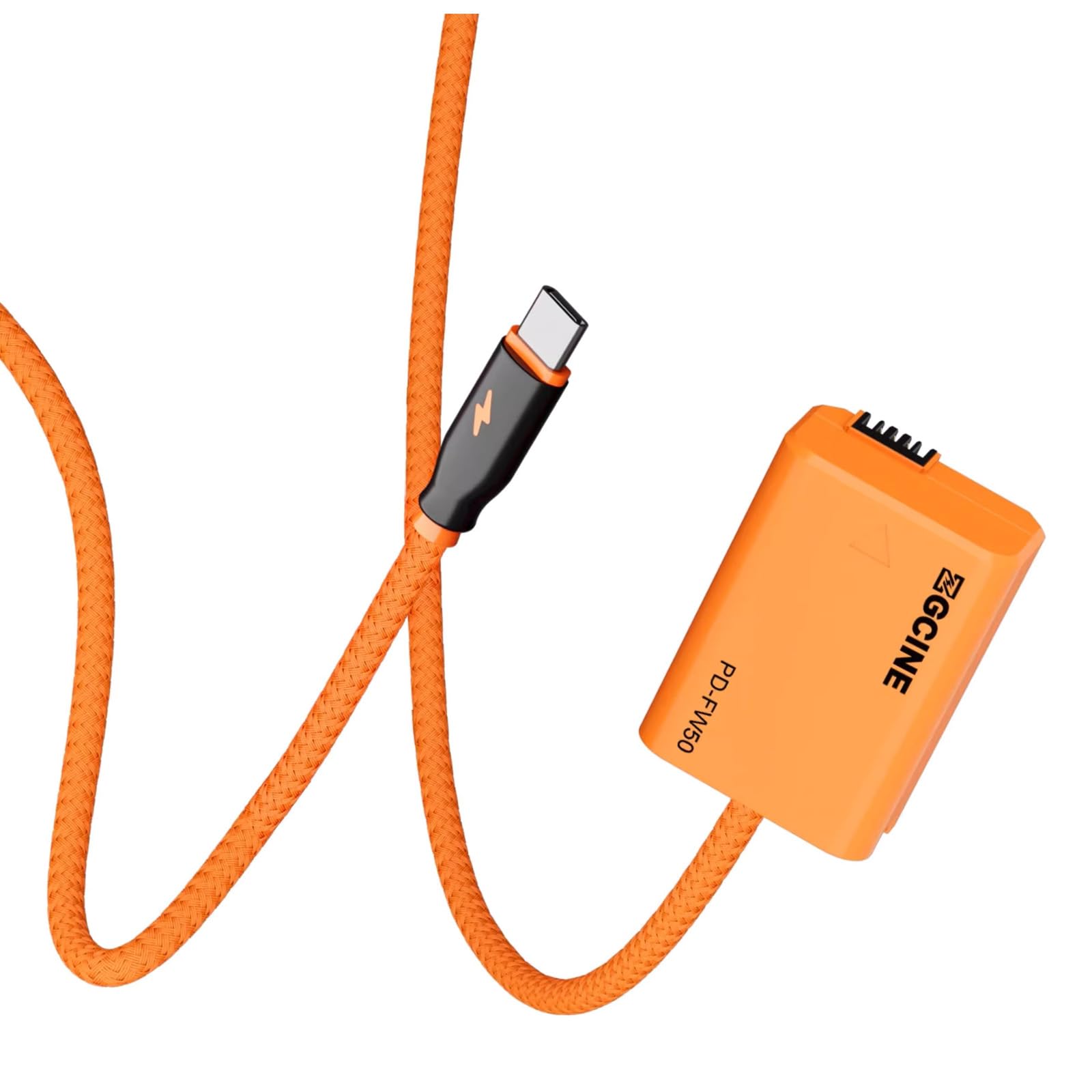 ZGCINE USB-C PD to Sony NP-FW50 Dummy Battery Cable braided wire (PD-FW50)