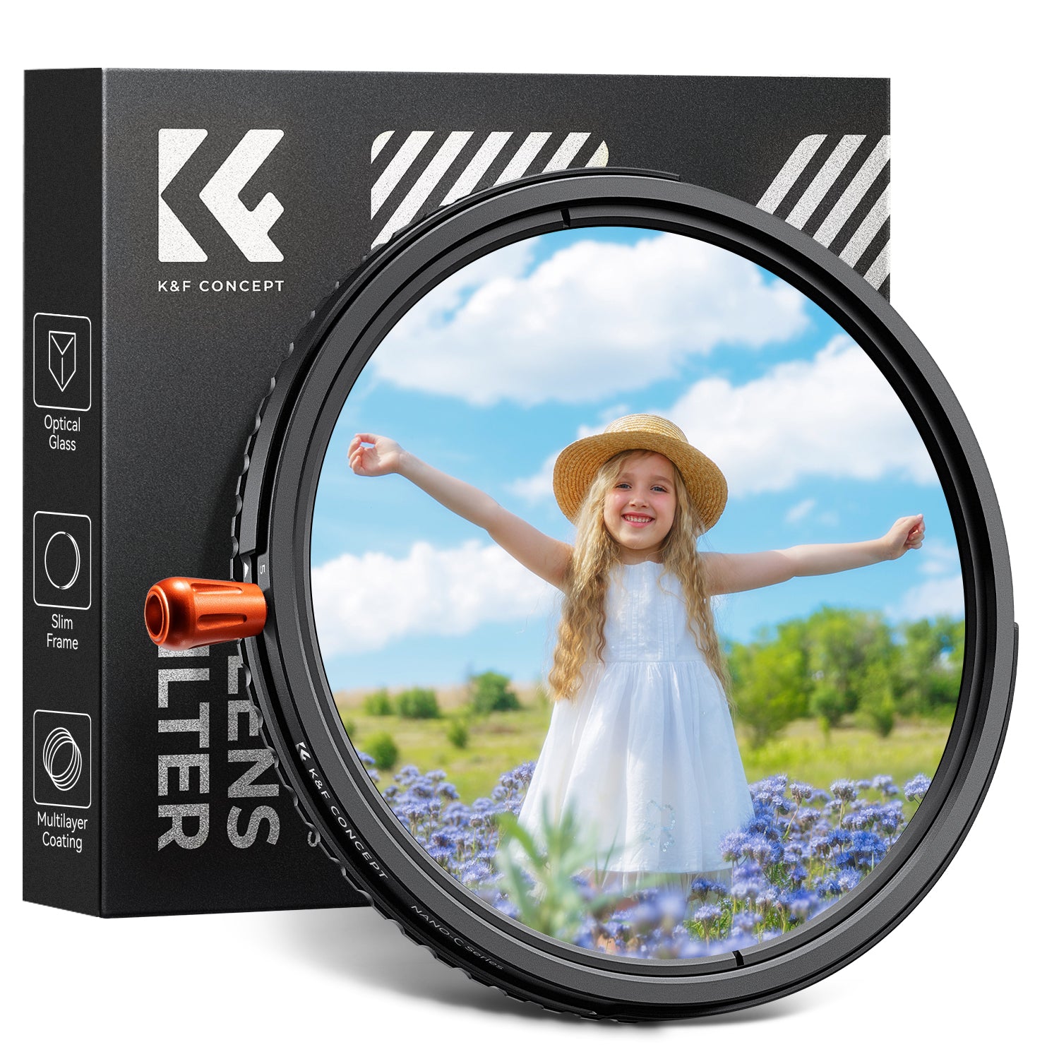 K&F 3-in-1 Lens Filter ND2-32 (1-5 Stops) Variable ND + CPL Circular Polarizing + Black Diffusion 1/4 Nano-C