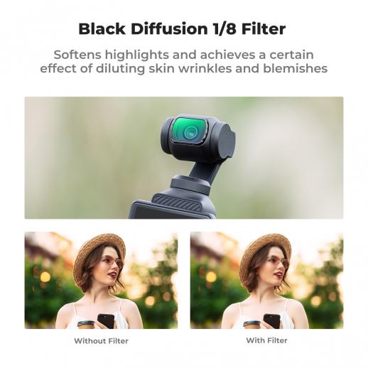 DJI Osmo Pocket 3 Magnetic Black Mist 1/8 Filter Multi-Coated Mist Dreamy Cinematic Effec Filter for Video / Vlog / Portrait Photography