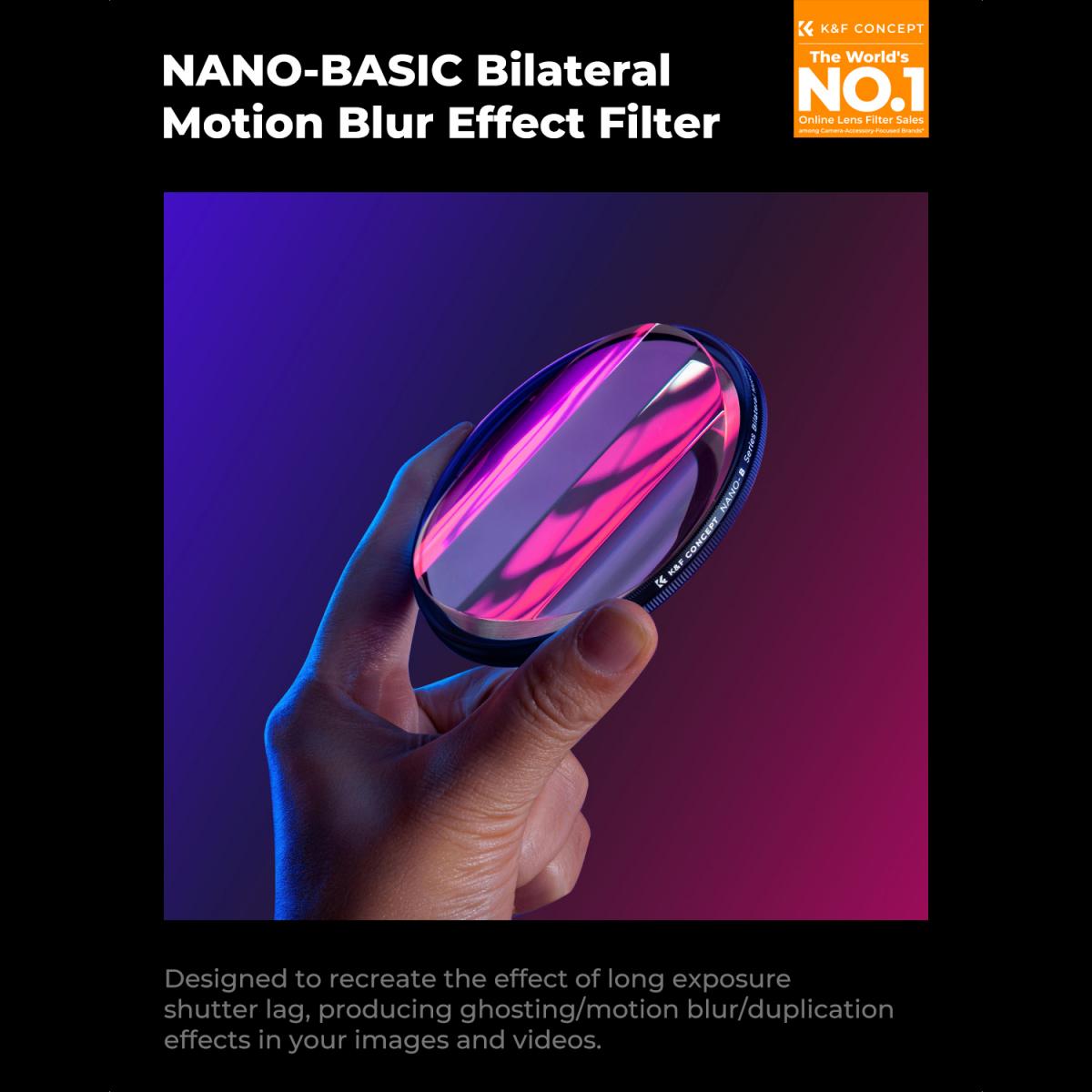 K&F 77mm Bilateral Motion Blur Special Effect Filter Optical Glass for Camera Lens Nano-B Series