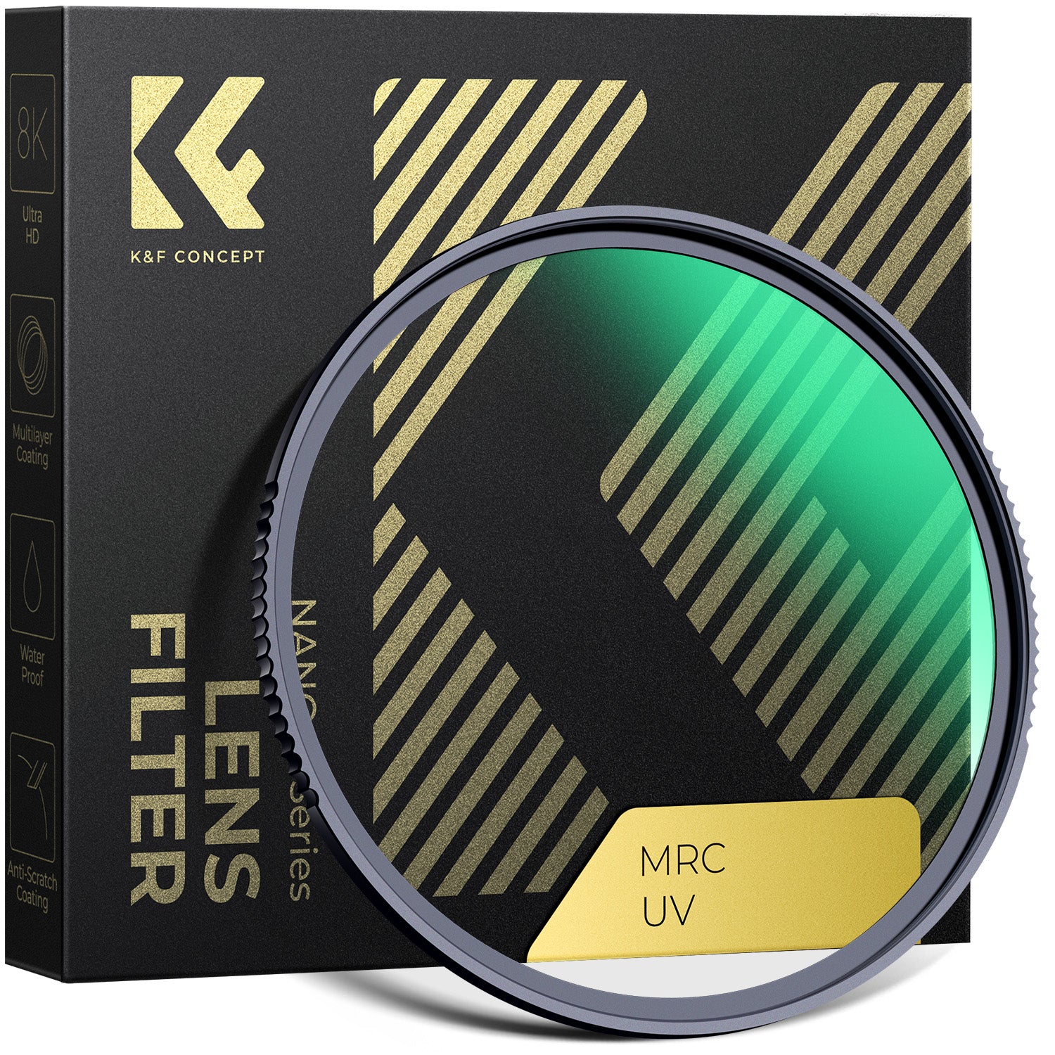 K&F MCUV Protection Filter with 28 Multi-Layer Coatings HD/Hydrophobic/Scratch Resistant/Ultra-Slim UV Filter for 82mm Camera Lens Nano-Xcel Series