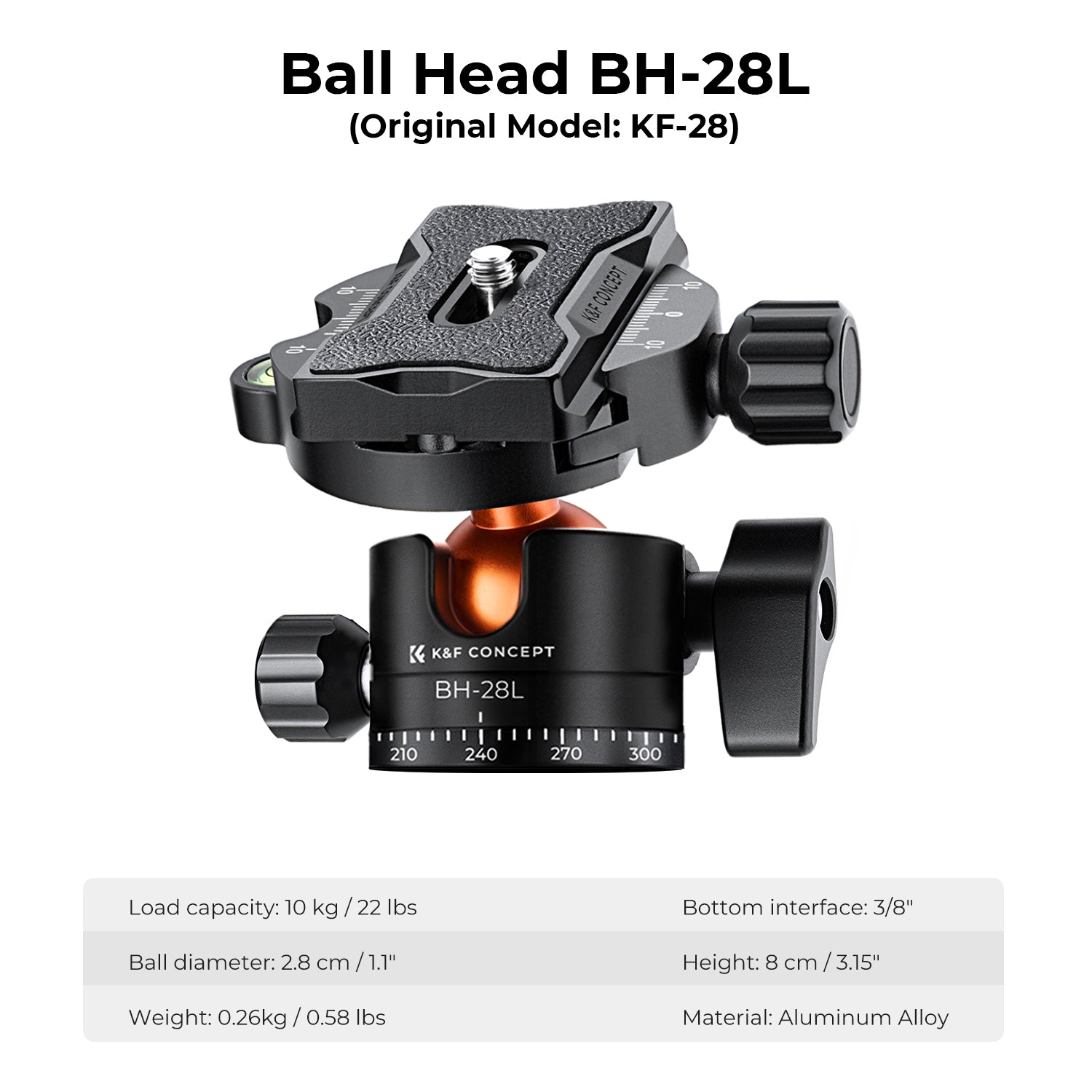 K&F 2m Overhead Aluminum Tripod Compact Portable Tripod Monopod 10kg Load with Rotatable 360° Center Column