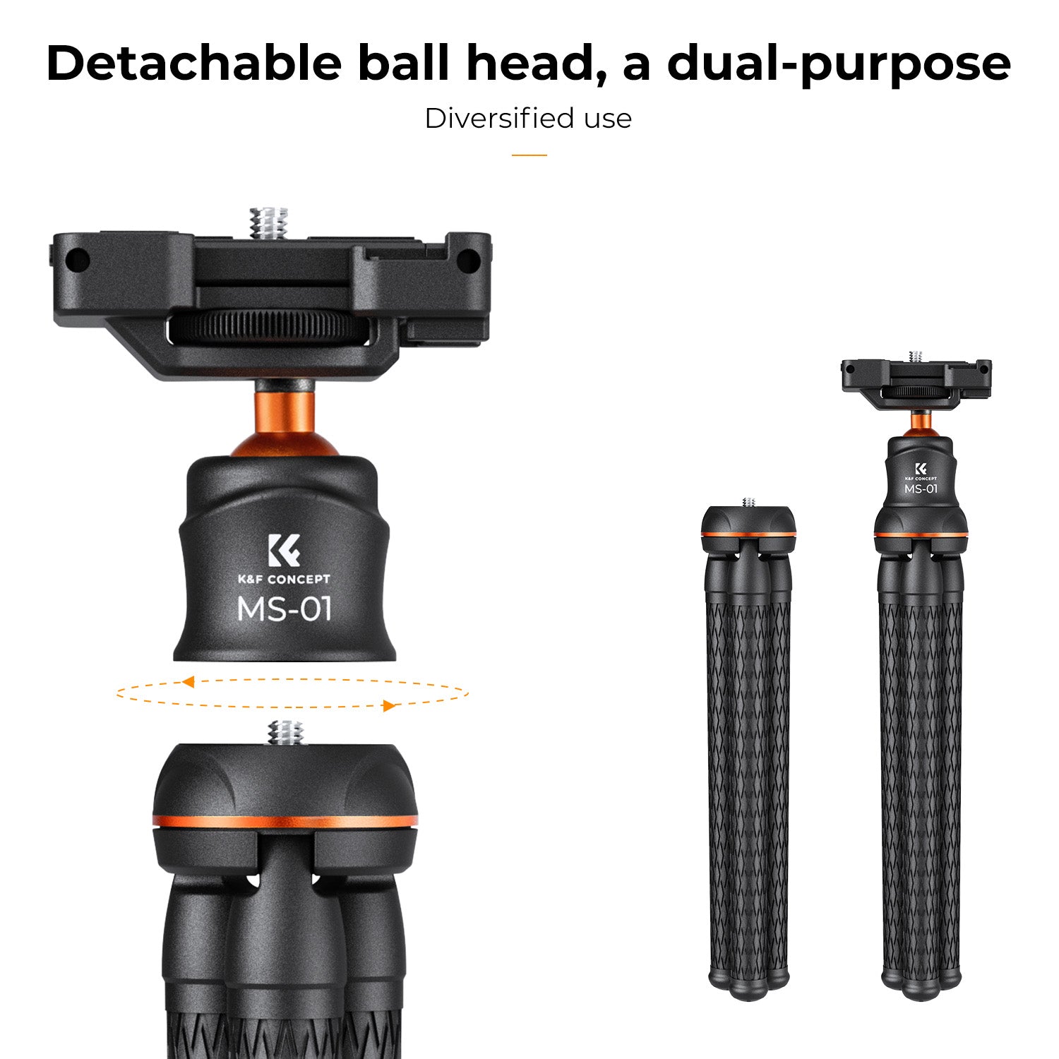K&F Concept Camera Tripod Versatile Mini Flexible Phone Stand Phone Tripod Bluetooth Remote Contro