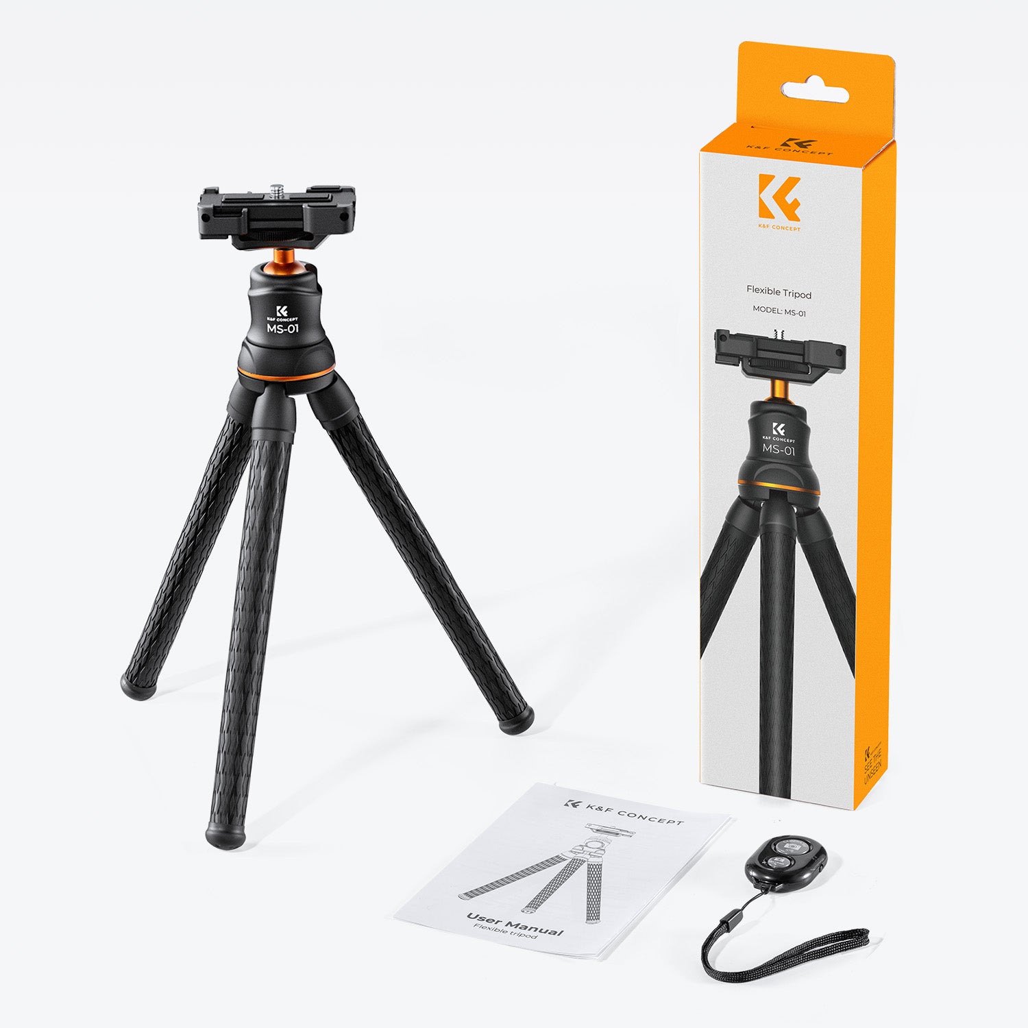 K&F Concept Camera Tripod Versatile Mini Flexible Phone Stand Phone Tripod Bluetooth Remote Contro