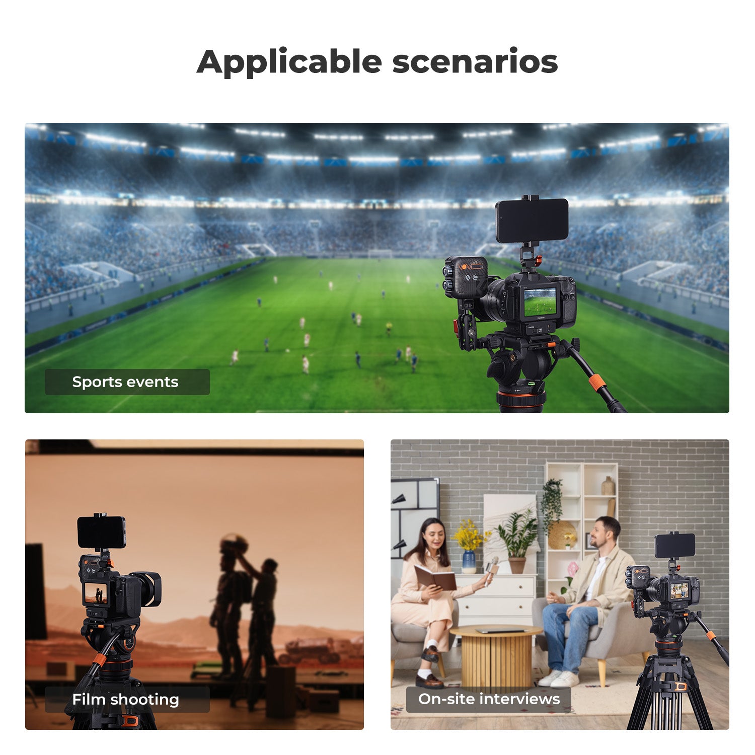 K&F 8KG Load Capacity Fluid Head Tripod Camera Tripod Maximum Height 1.91m Video Tripod VA3+BV10