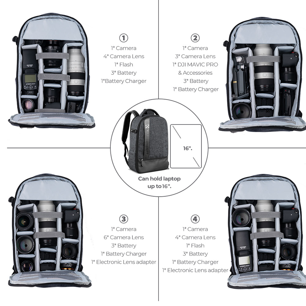 Camera Backpack Camera Bag Waterproof fits 15 inch Laptop/Tripod/Lenses Large Capacity Bag