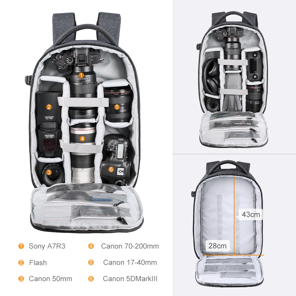 Camera Backpack Camera Bag Waterproof fits 15 inch Laptop/Tripod/Lenses Large Capacity Bag