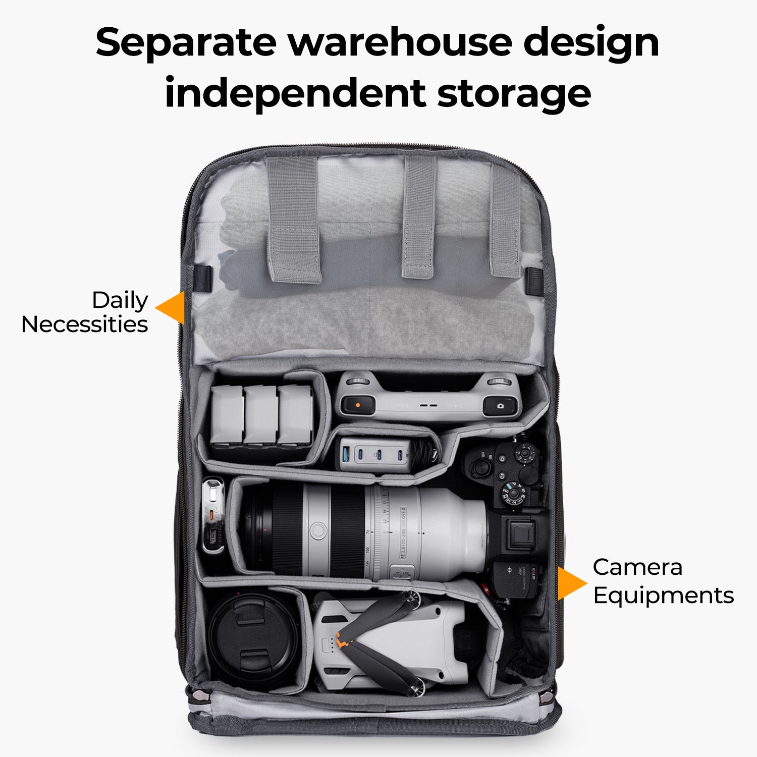 K&F Camera Backpack Camera Bags for Photographers Large Capacity Camera Case with 15.6 Inch Laptop Compartment  Backpack 20L