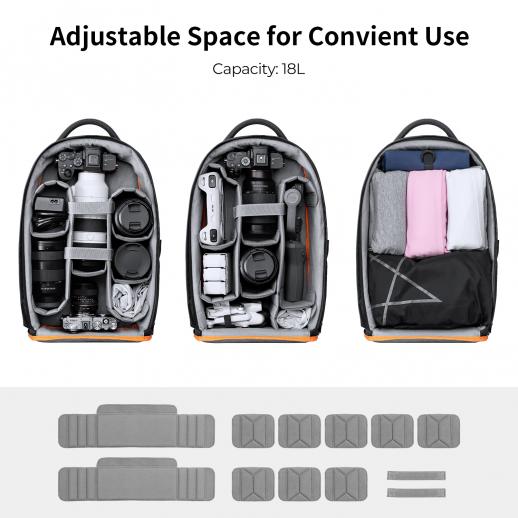 Camera Backpack 18L Nature Wander 05(Black Orange)