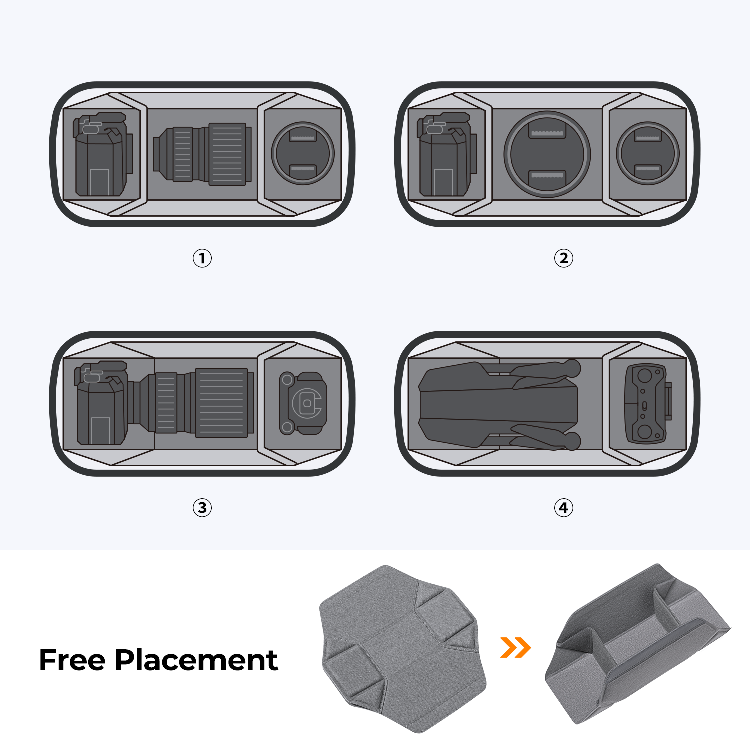 K&F Concept Alpha Camera Sling Bag 10L Photography Shoulder Bag, Compatible with Canon / Nikon / Sony Camears / DJI Mavic Drones - Sling Bag10L Urban Wander 01 (Grey)