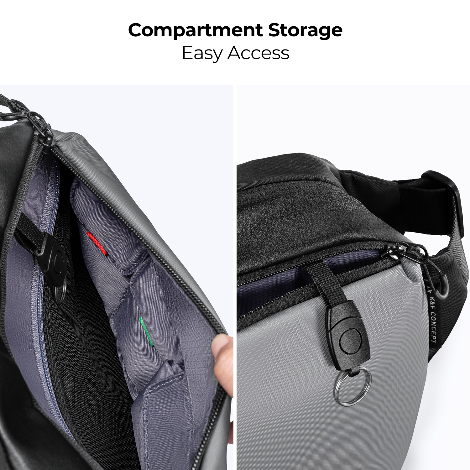 K&F Concept Alpha Camera Sling Bag 10L Photography Shoulder Bag, Compatible with Canon / Nikon / Sony Camears / DJI Mavic Drones - Sling Bag10L Urban Wander 01 (Grey)