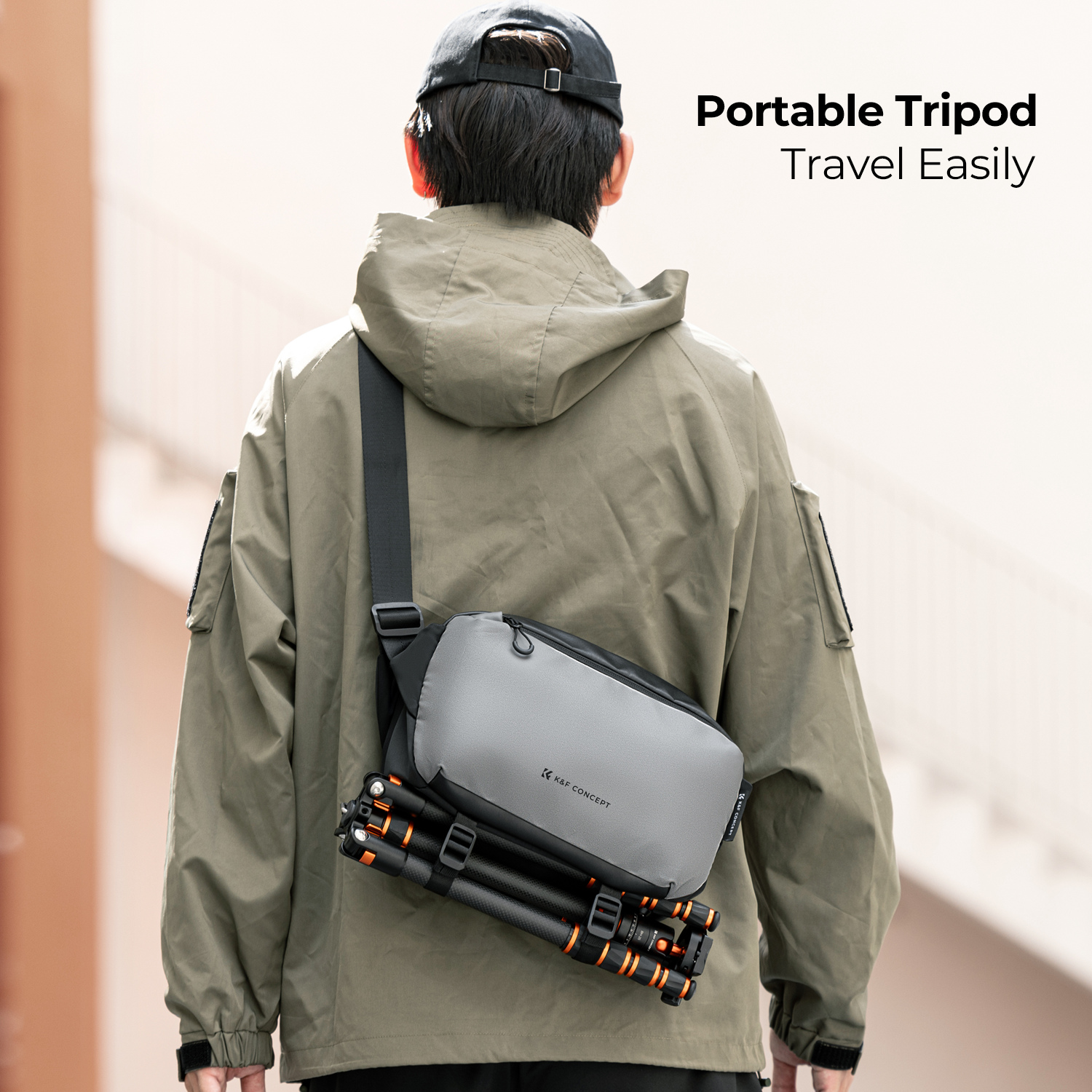 K&F Concept Alpha Camera Sling Bag 10L Photography Shoulder Bag, Compatible with Canon / Nikon / Sony Camears / DJI Mavic Drones - Sling Bag10L Urban Wander 01 (Grey)