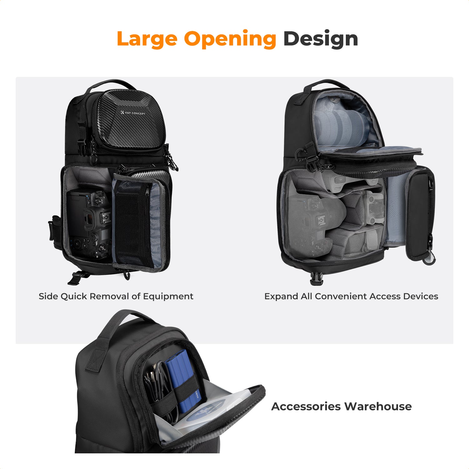 K&F Camera Sling Bag Crossbody Bag Hardshell Camera Shoulder Backpack DSLR / SLR / Mirrorless Camera Case Photography Bags for Photographer