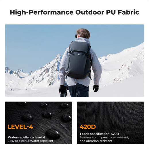 K&F Concept 30L Camera Backpack, Professional Waterproof DSLR Backpack with Removable Customizable Insert, Adjustable Straps – Fits 15