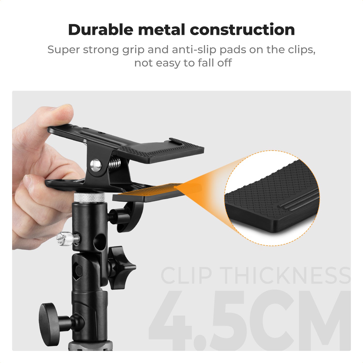 K&F CONCEPT Photography Reflector Bracket Heavy Duty Metal Clip Bracket with 5/8