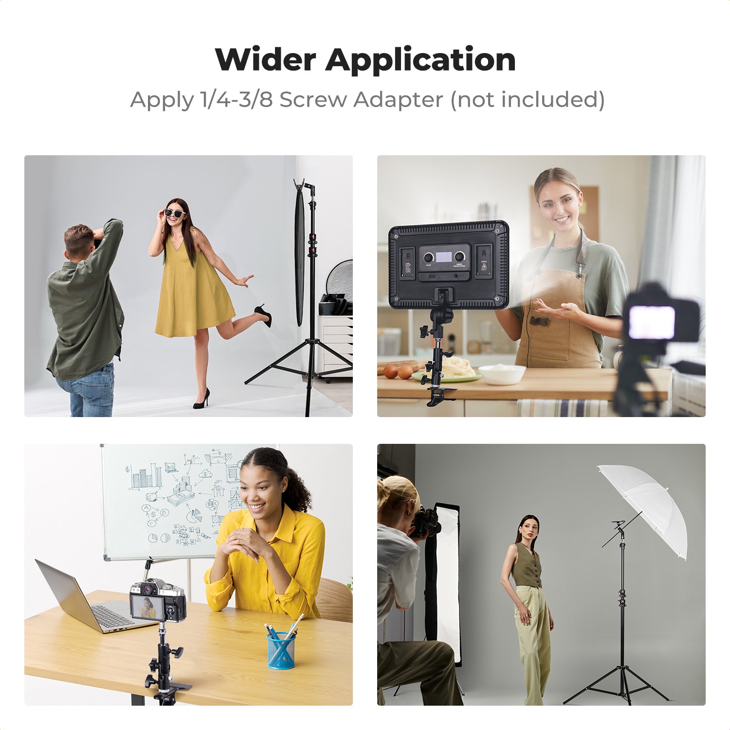 K&F CONCEPT Photography Reflector Bracket Heavy Duty Metal Clip Bracket with 5/8