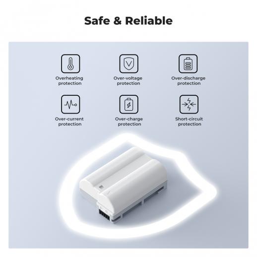 K&F Concept EN-EL15C Battery with 2600mAh Capacity and Type-C Fast Charging for for Nikon Z8, Z7II, Z 7, Z 6II, Z 6, Z5, D850, D810, D810A, D780, D750, D610, D500, D7500, D7200 Camera