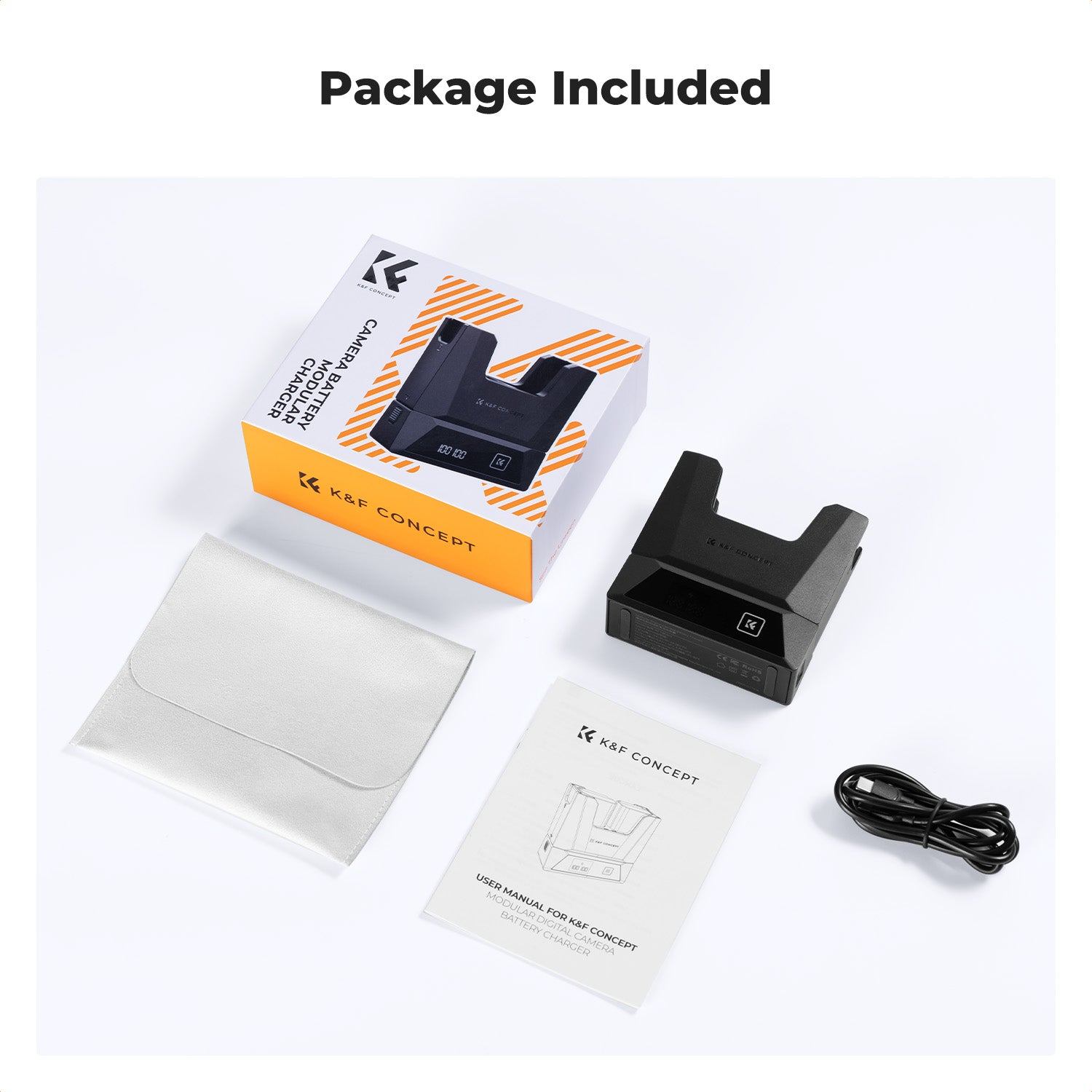 K&F Concept LP-E6NH Charger 18W Fast Dual Portable Battery Charger for Canon R7, R6, R5, R, 6D Mark II, 5D Mark IV, 5D Mark III, 5DS, 5DS R, 5D Mark II, 80D, 90D, 6D, 7D, 7D Mark II