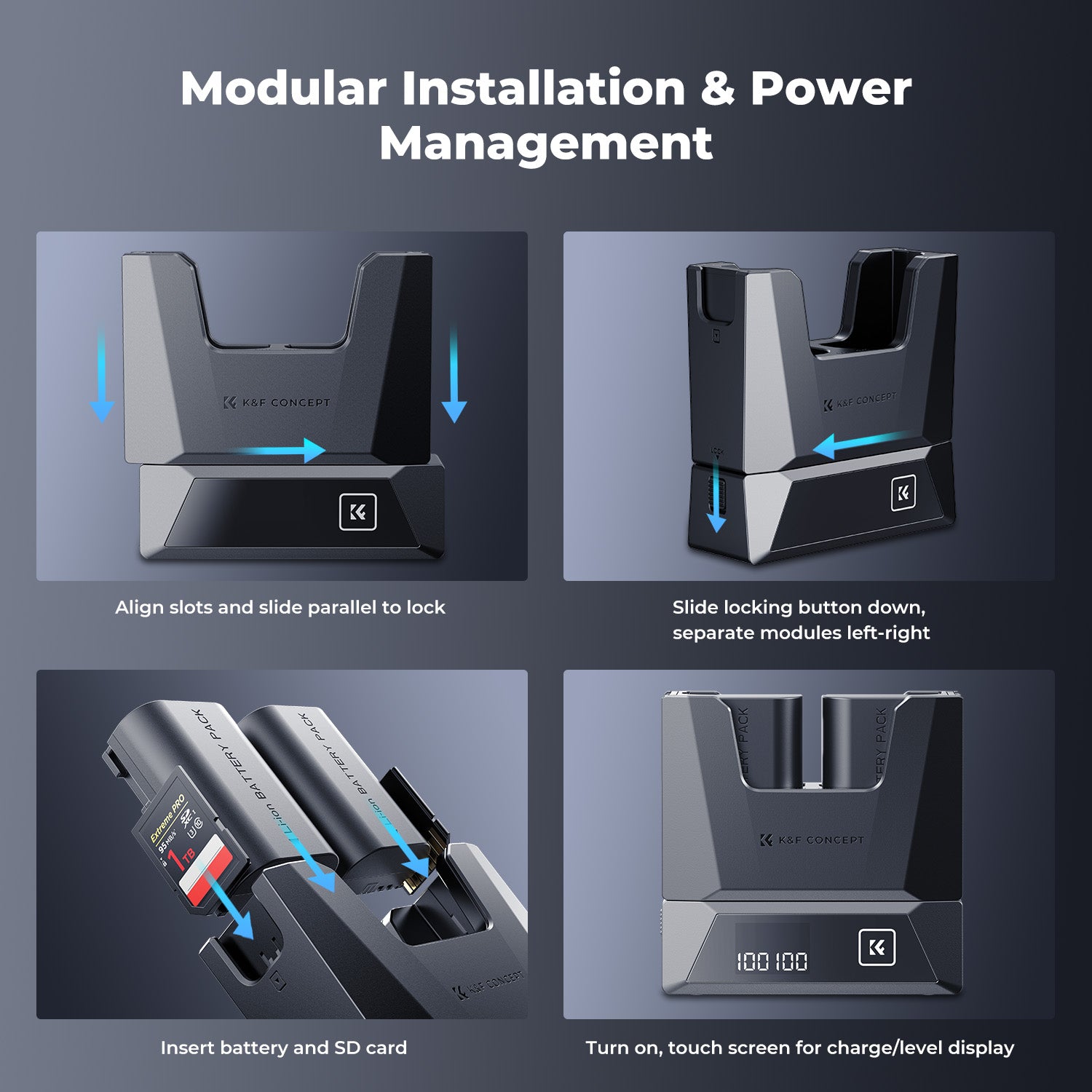 K&F Concept 2-Pack 2600mAh LP-E6NH Battery and 18W Charger Compatible with Canon EOS R7, R5, R6, R, 5D Mark II/III/IV, 6D, 6D Mark II, 90D, 60D, 70D, 80D Cameras