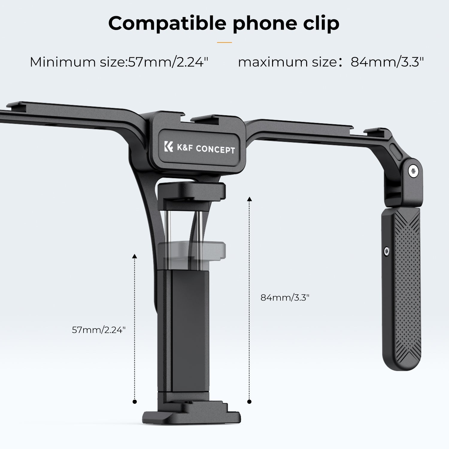 K&F Smartphone Video Rig with Dual Handles, Foldable Aluminum Video Stabilizer Phone Video Rig Compatible for iPhone,Samsung and all phones