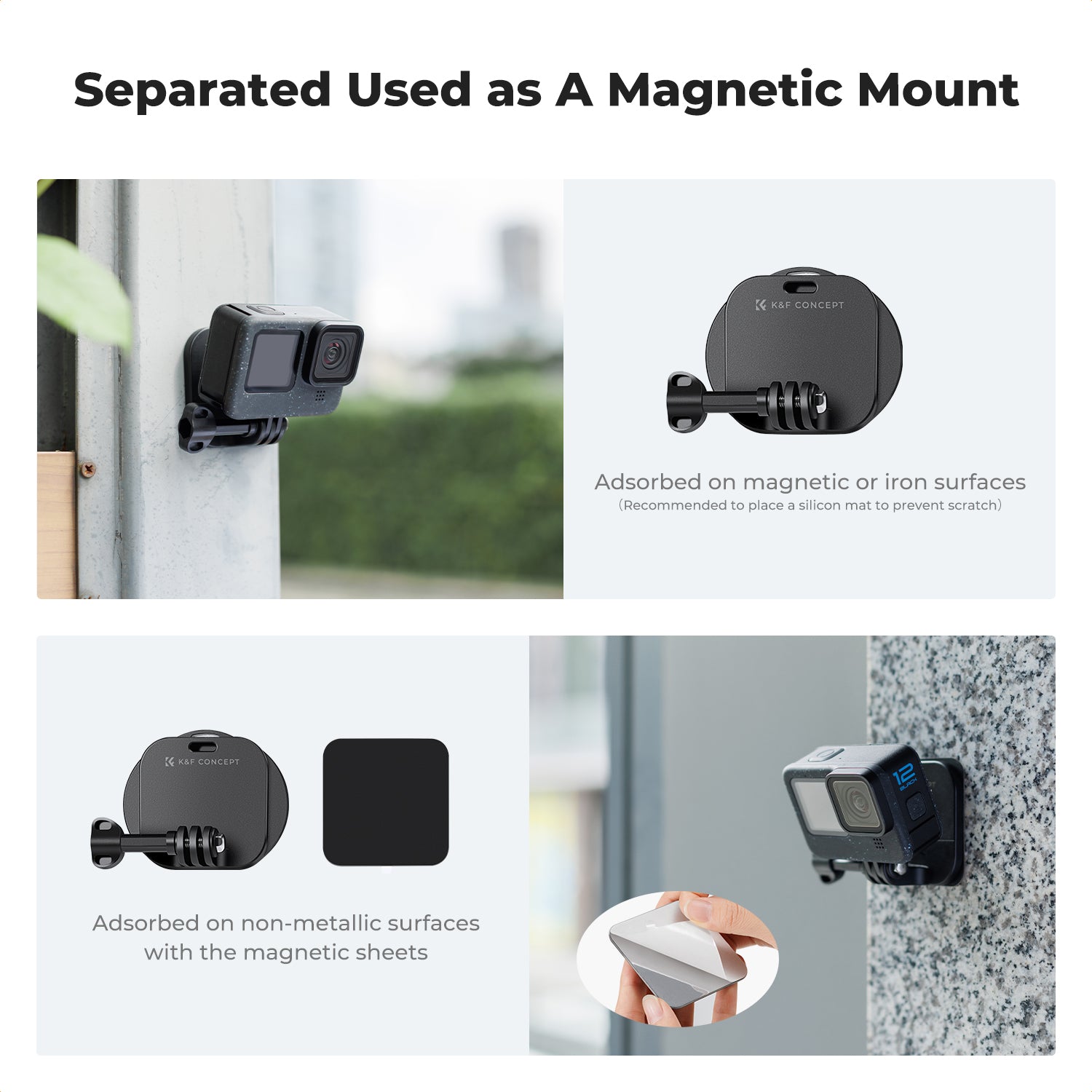 Magnetic Neck Bracket, With Adjustable Pull Rope for Mobile Phone and Gopro Series; Dji Action Series and phone