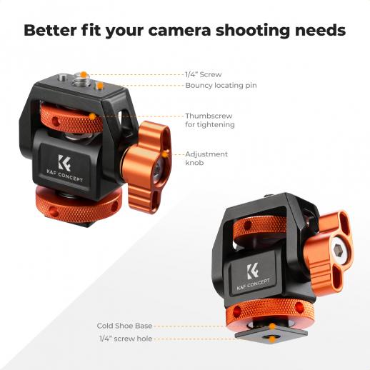 Field Monitor Mount Monitor Holder Swivel and Tilt Adjustable with Cold Shoe Mount