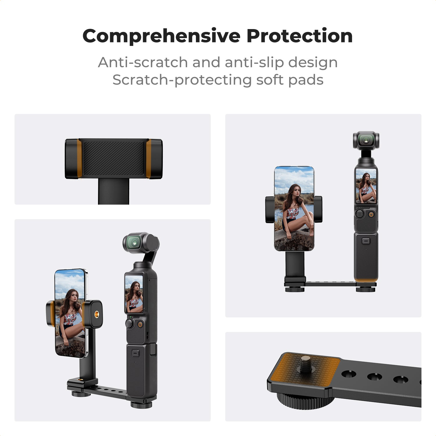 K&F Phone Holder for DJI Osmo Pocket 3, Cell Phone Mount Expansion Accessories with 1/4