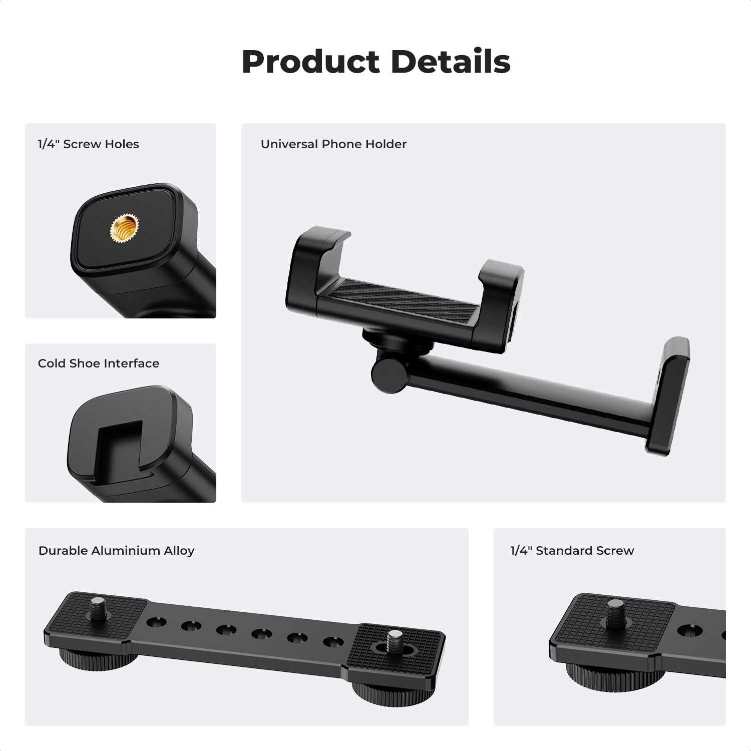 K&F Phone Holder for DJI Osmo Pocket 3, Cell Phone Mount Expansion Accessories with 1/4
