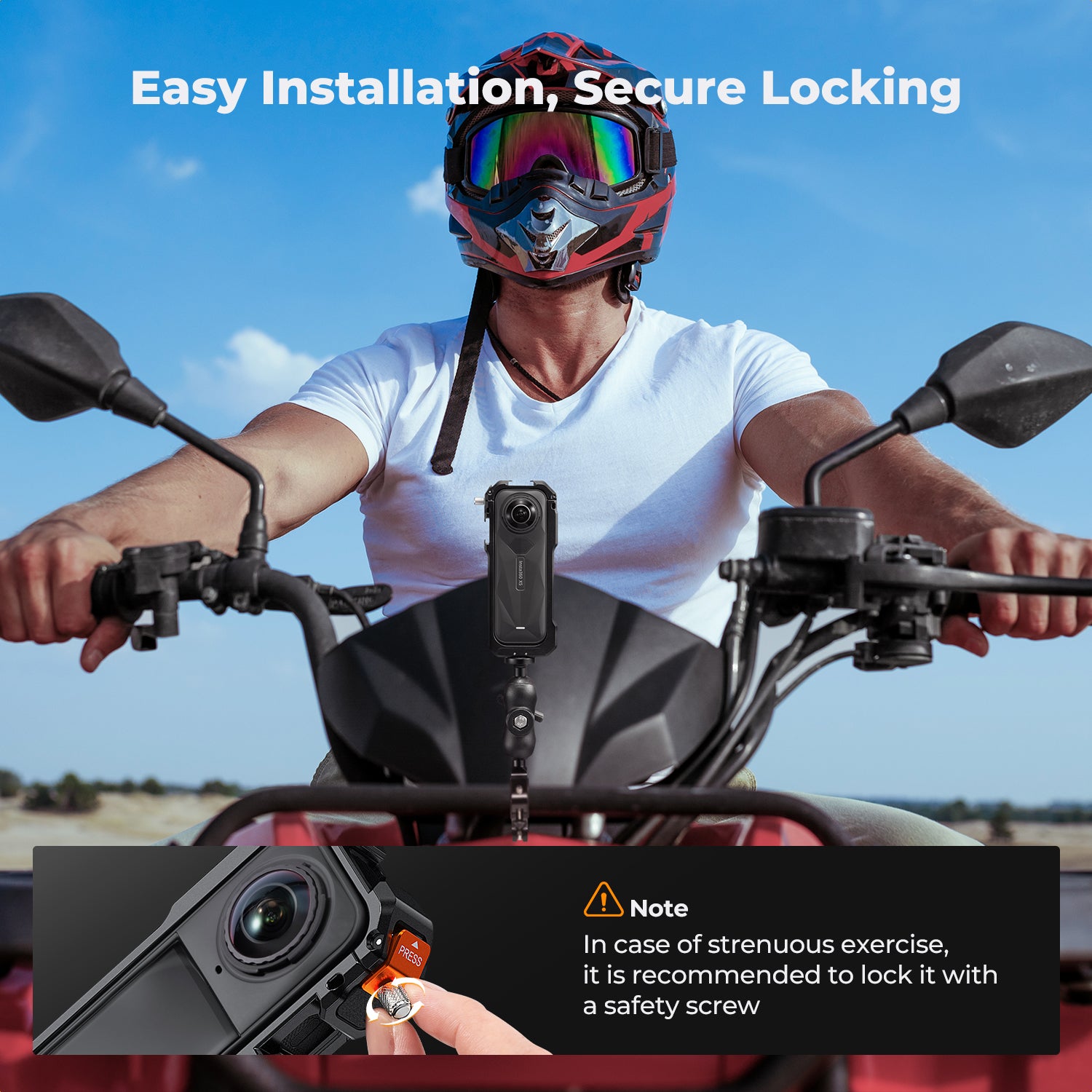 K&F Concept Camera Cage for Insta360 X5, Durable Aluminum Alloy Protective Case with Quick Release Knob, Built-in Cold Shoe Mounts and 1/4