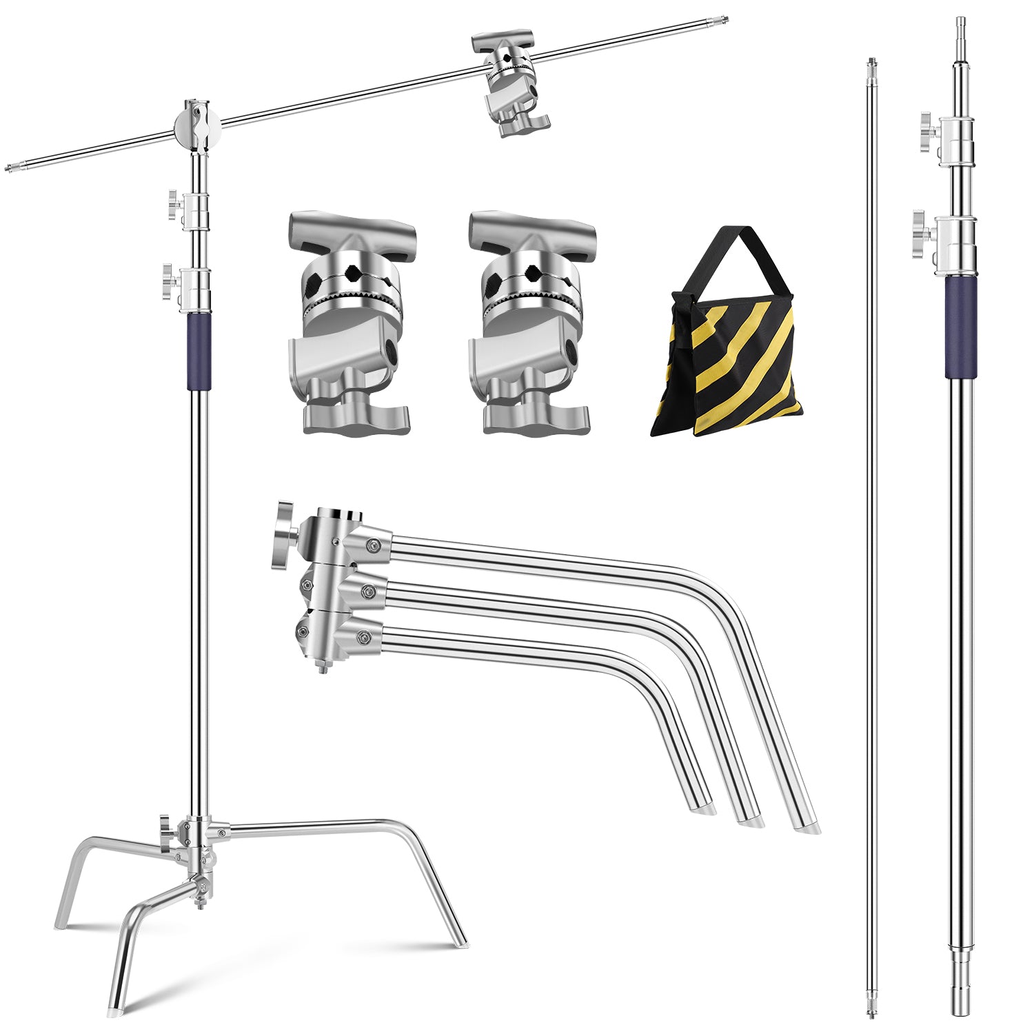 K&F 3.3m C Stand stainless steel+center pole +crossbar + sandbag
