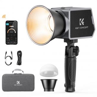 K&F Concept PL-60B 60W COB Photography light with Built-in 4500mAh Battery, supports Type-C PD Fast Charging, 12 Light Effects, Video Light for Shooting on The Move with Handle and Storage Bag