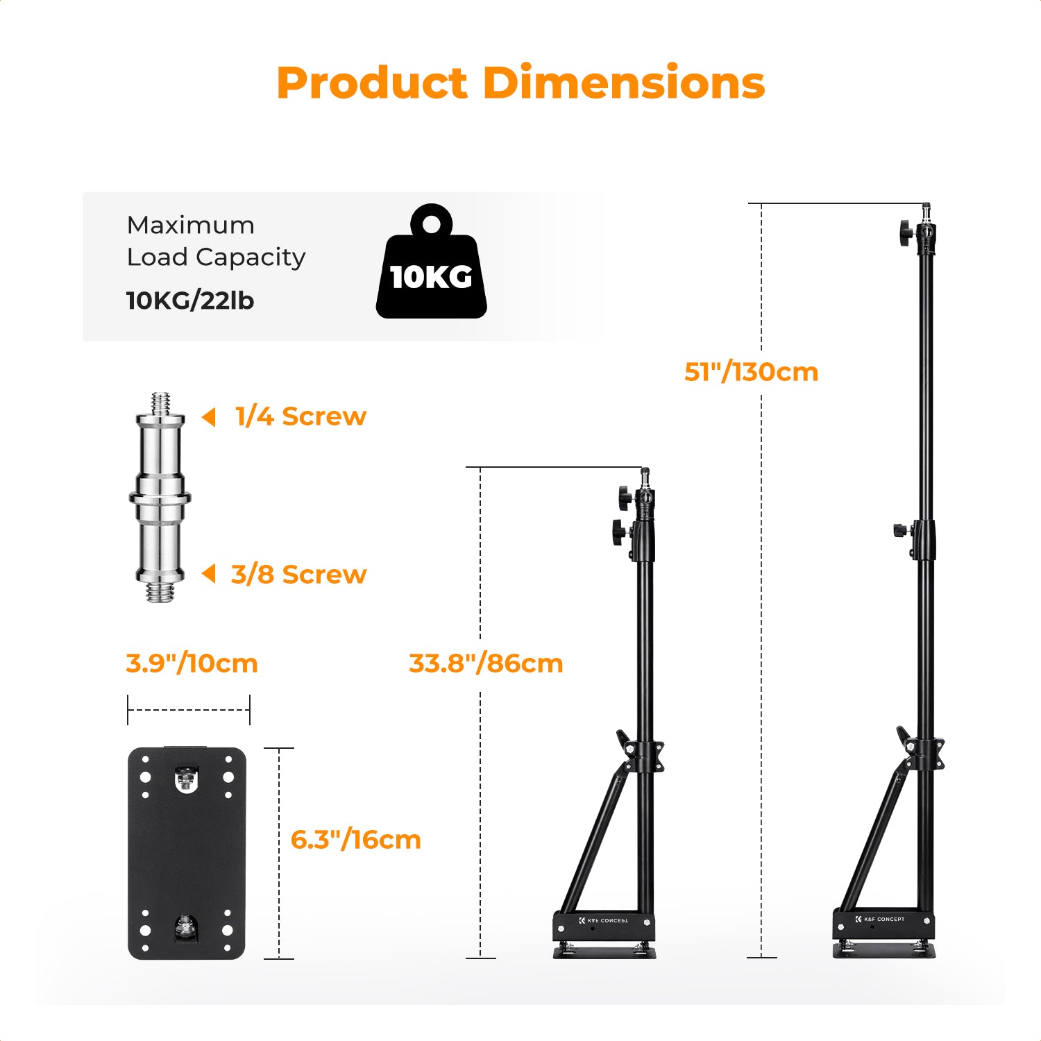 K&F 130cm Wall-Mounted Triangle Boom Arm – 180° Adjustable for Ring Lights, Video Lighting, Cameras, and Softboxes
