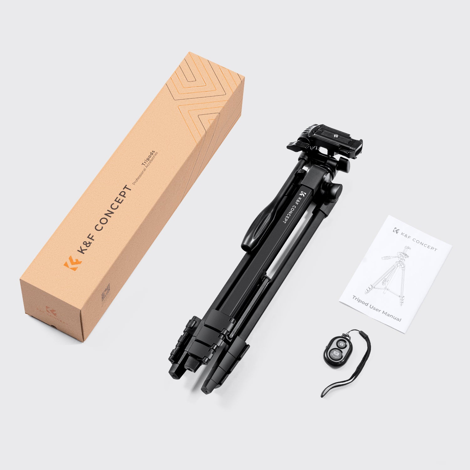 K&F 1.5 m Aluminum Travel Tripod with Bluetooth Remote and Adjustable Height (17-60 inches) - Lightweight (0.61kg), 360° Panorama, Compact Fold (42cm) - Ideal for B174A1 Travel and Outdoors