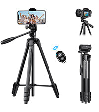 K&F 1.5 m Aluminum Travel Tripod with Bluetooth Remote and Adjustable Height (17-60 inches) - Lightweight (0.61kg), 360° Panorama, Compact Fold (42cm) - Ideal for B174A1 Travel and Outdoors