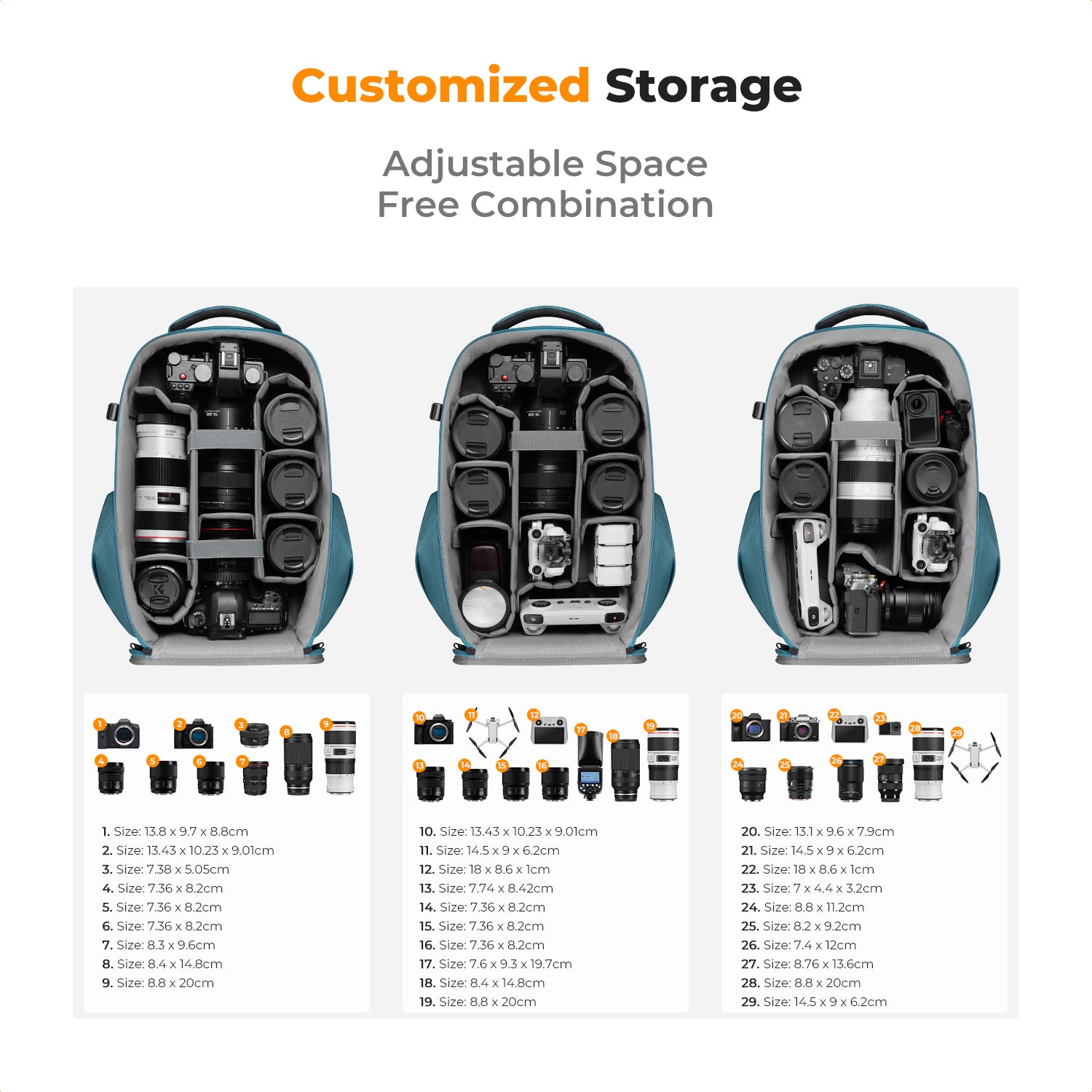 Durable Hardshell Camera Backpack with Rain Cover & Foam Padding