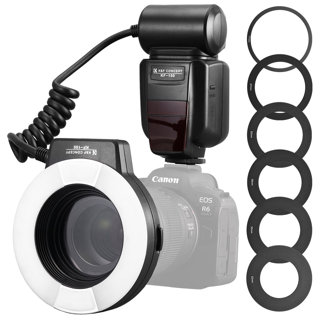 K&F Concept マクロリングフラッシュ KF-150C Canon用マクロリングフラッシュ KF-150C TTL対応［K&F Concept