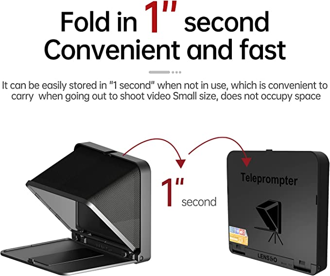 Lensgo TC7 Foldable Teleprompter with Remote Control