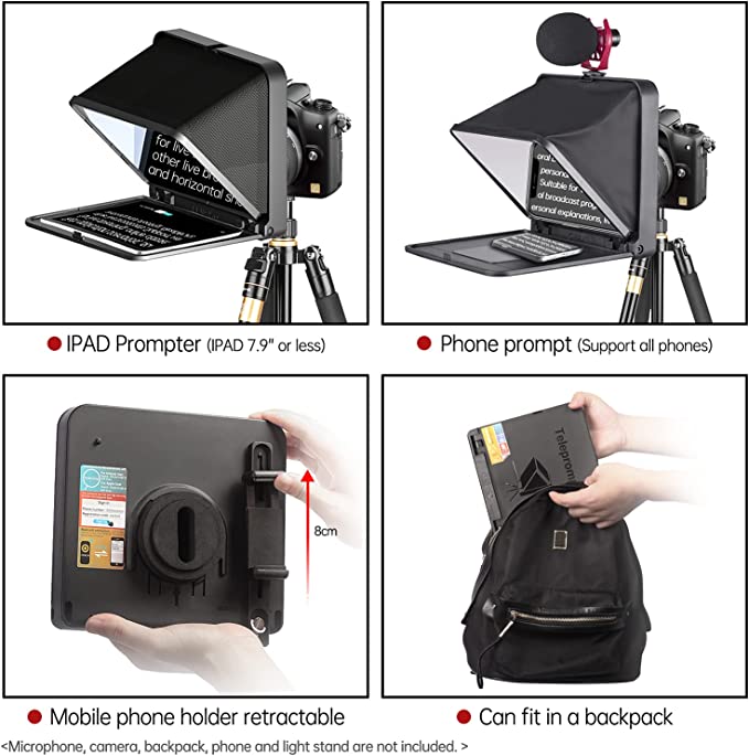 Lensgo TC7 Foldable Teleprompter with Remote Control