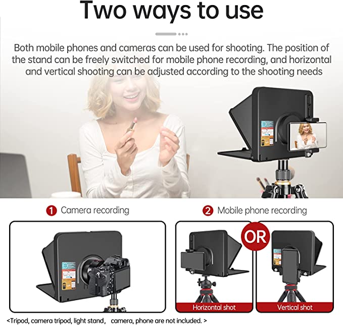 Lensgo TC7 Foldable Teleprompter with Remote Control