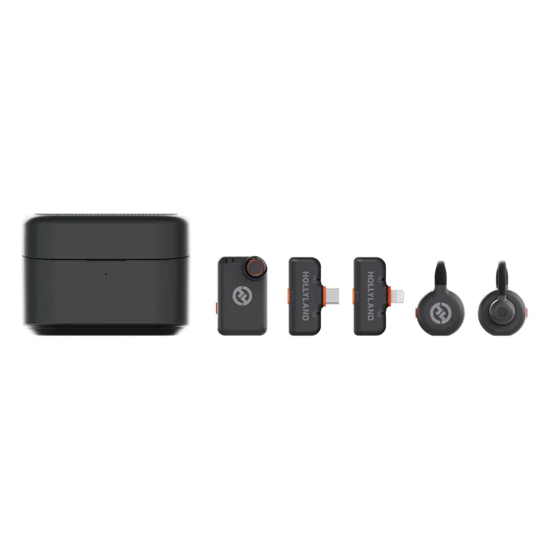 Hollyland LARK M2S Ultimate Combo 2-Person Wireless Microphone System for Cameras and Mobile Devices (2.4 GHz, Space Gray)