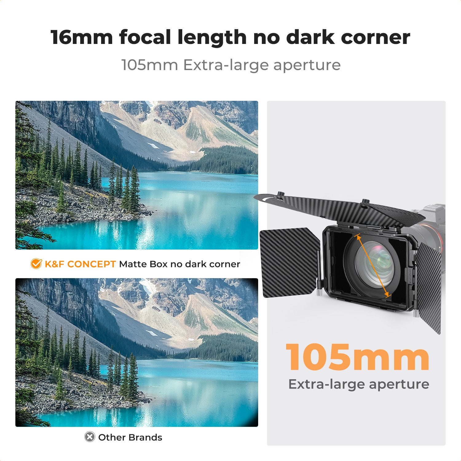 K&F Matte Box Kit with 2 Lens Frames and 67/72/77/82/95mm Adapter, Suitable for 4x5.65