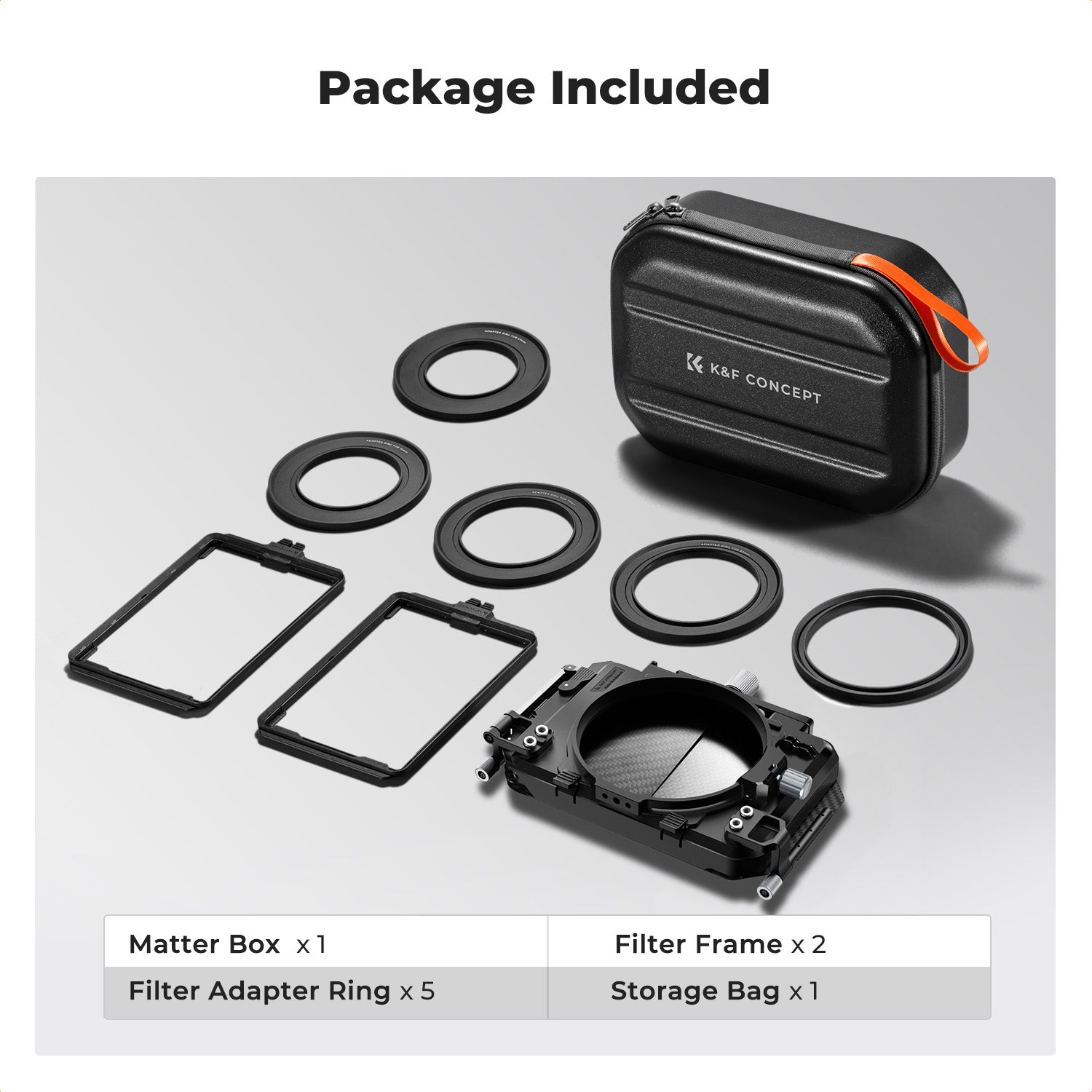 K&F Matte Box Kit with 2 Lens Frames and 67/72/77/82/95mm Adapter, Suitable for 4x5.65