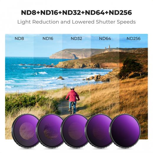 DJI Osmo Action 4 & Osmo Action 5 Pro CPL+ND8+ND16+ND32+ND64+ND256 Action Camera Filter Set Circular Polarizing Filter Neutral Density Filter Multi Coated HD Optical Glass Action Camera Accessories