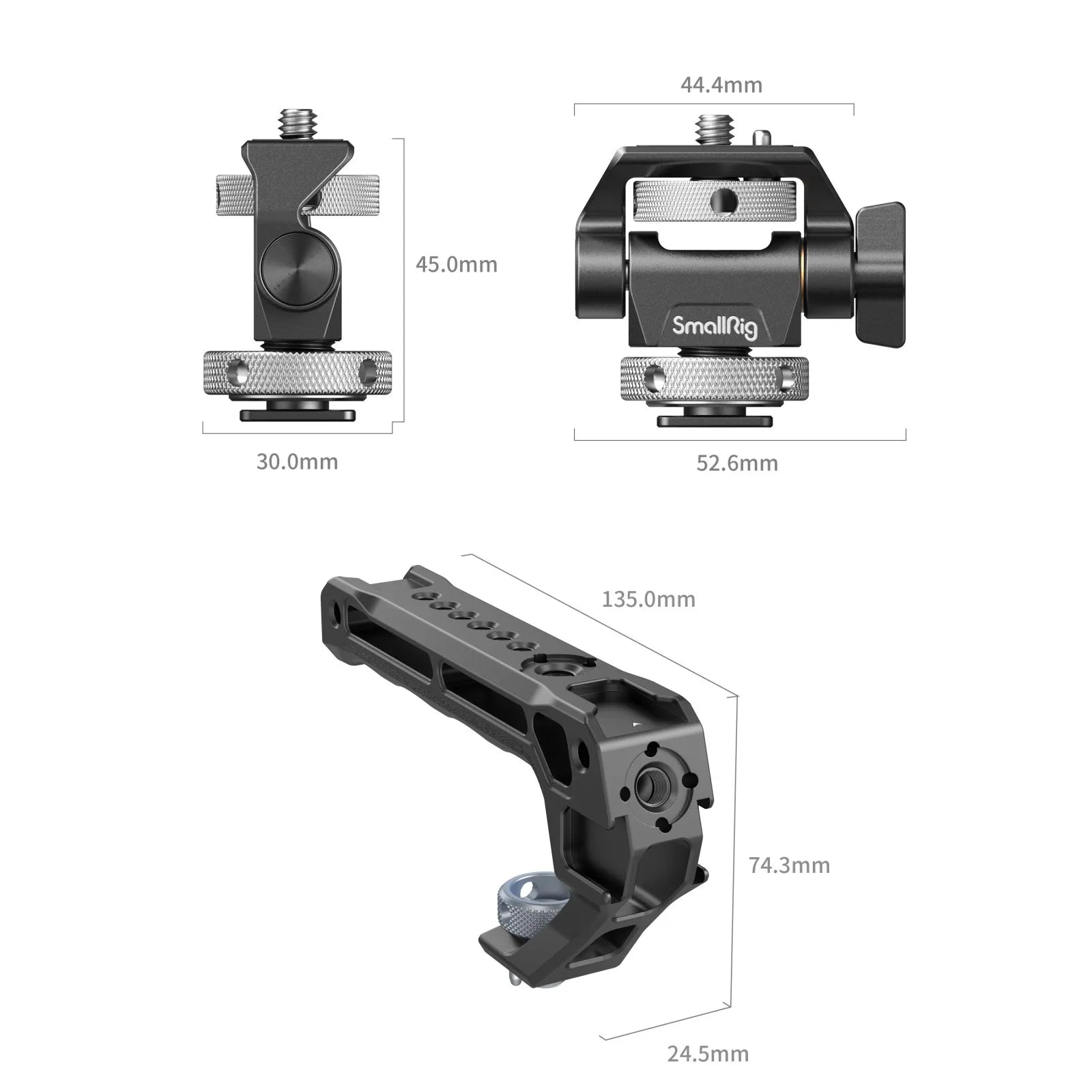 SmallRig Top Handle with Monitor Support Kit (Compatible with Cold Shoe)