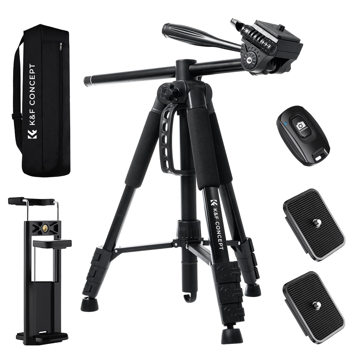 K&F Concept S254A3+BV07 Overhead Tripod with Monopod & Horizontal Arm – Blue