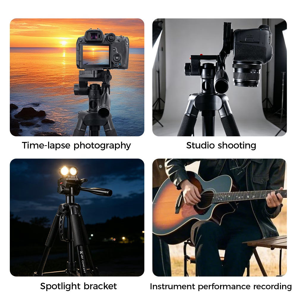 K&F Concept S254A3+BV07 Overhead Tripod with Monopod & Horizontal Arm – Blue