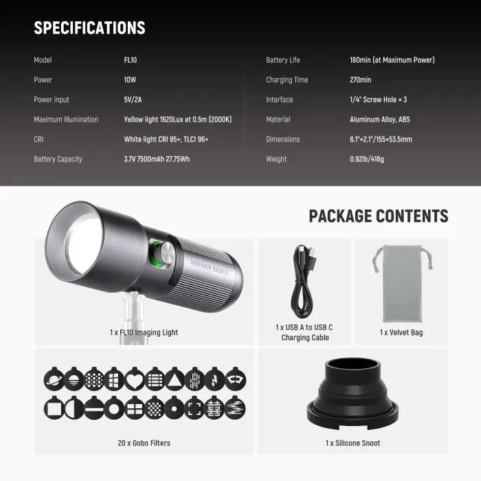 Neewer BASICS FL10 Portable LED Light