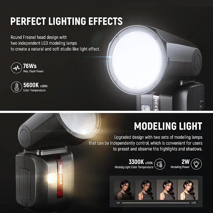NEEWER Z2 TTL Round Head Flash Speedlite