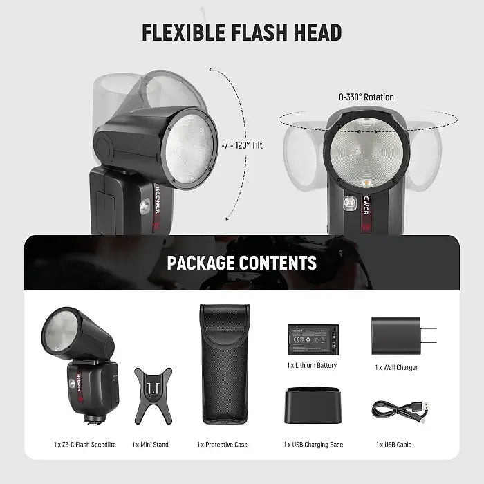 NEEWER Z2 TTL Round Head Flash Speedlite