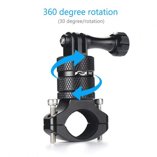 Mountain Bike Bicycle Motorcycle Handlebar Mounting Clamp Aluminum Alloy Bracket Fits GoPro Hero 11/10/9/8 Black Action Camera Insta360 One x2 x3 360 DJI OSMO action 2 3